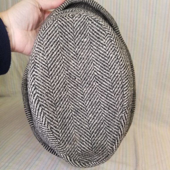 1950s 1960s Resistol Snap-Back Tweed Fedora Hat Black White Feathers Vtg Trilby - Picture 5 of 10